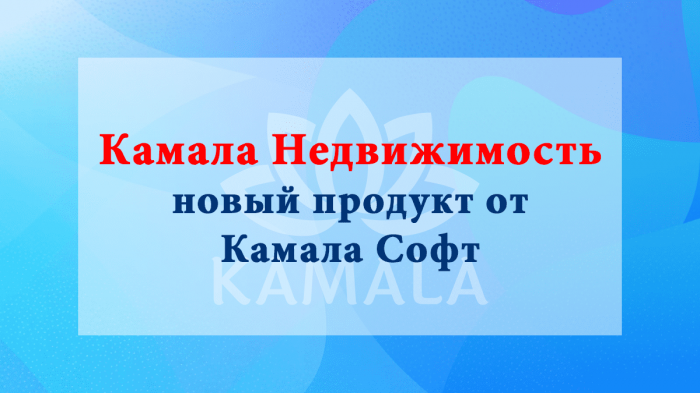 Камала Недвижимость – новый продукт от Камала Софт
